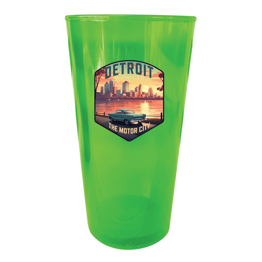 Detroit Michigan Design A Souvenir Plastic 16 oz pint Image 1