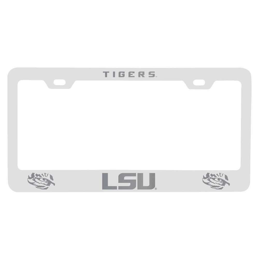 LSU Tigers Engraved Metal License Plate Frame Officially Licensed Collegiate Product Image 2