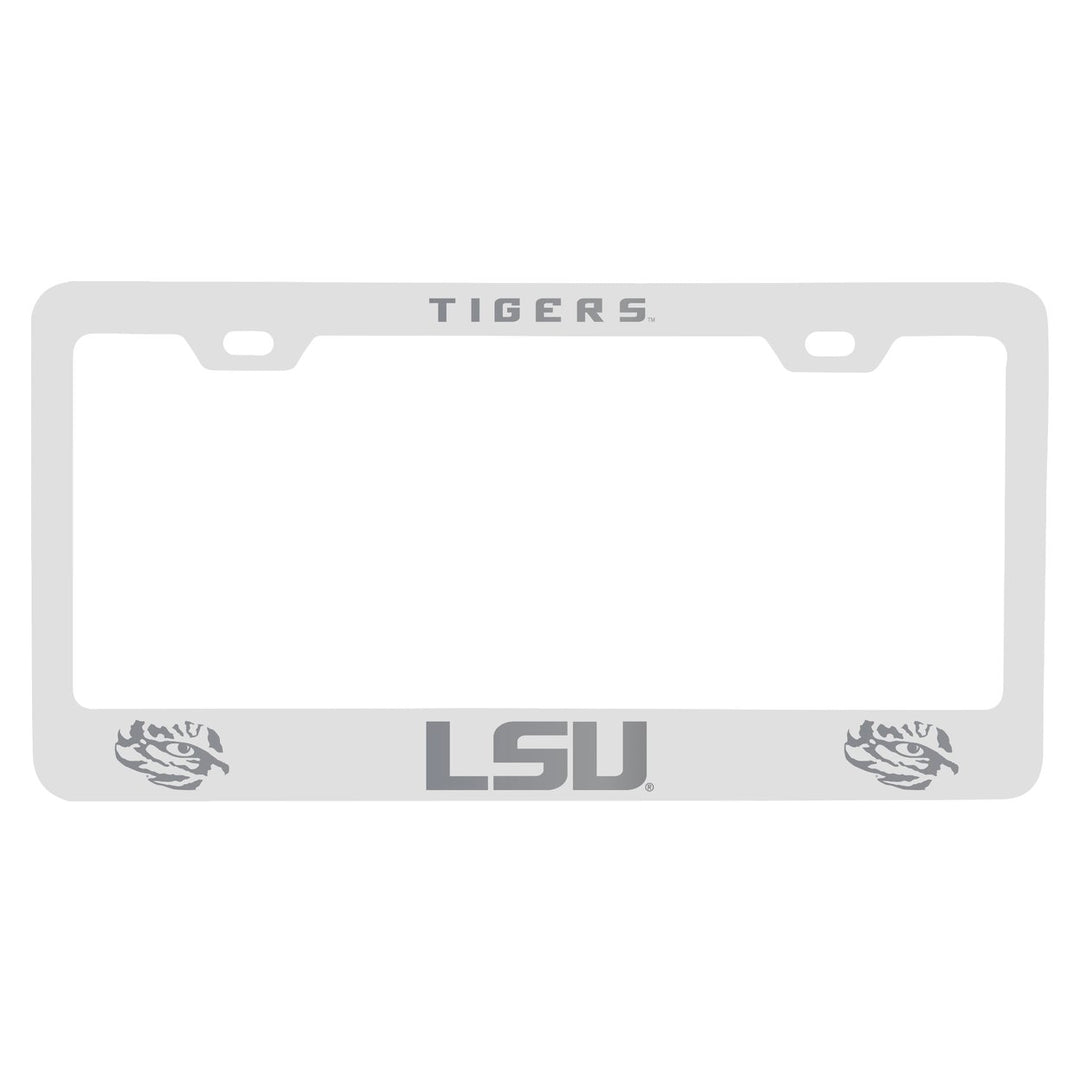 LSU Tigers Engraved Metal License Plate Frame Officially Licensed Collegiate Product Image 2