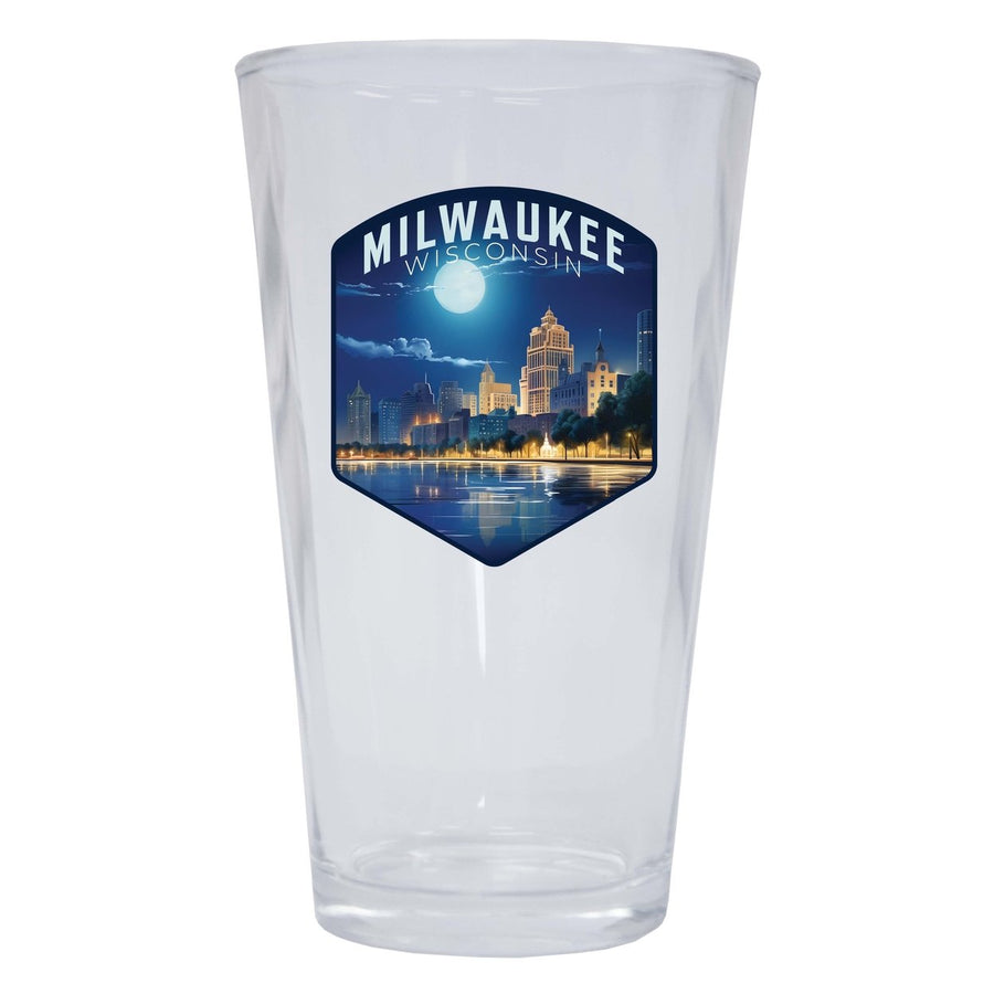 Milwaukee Wisconsin Design B Souvenir 16 oz Pint Glass Image 1