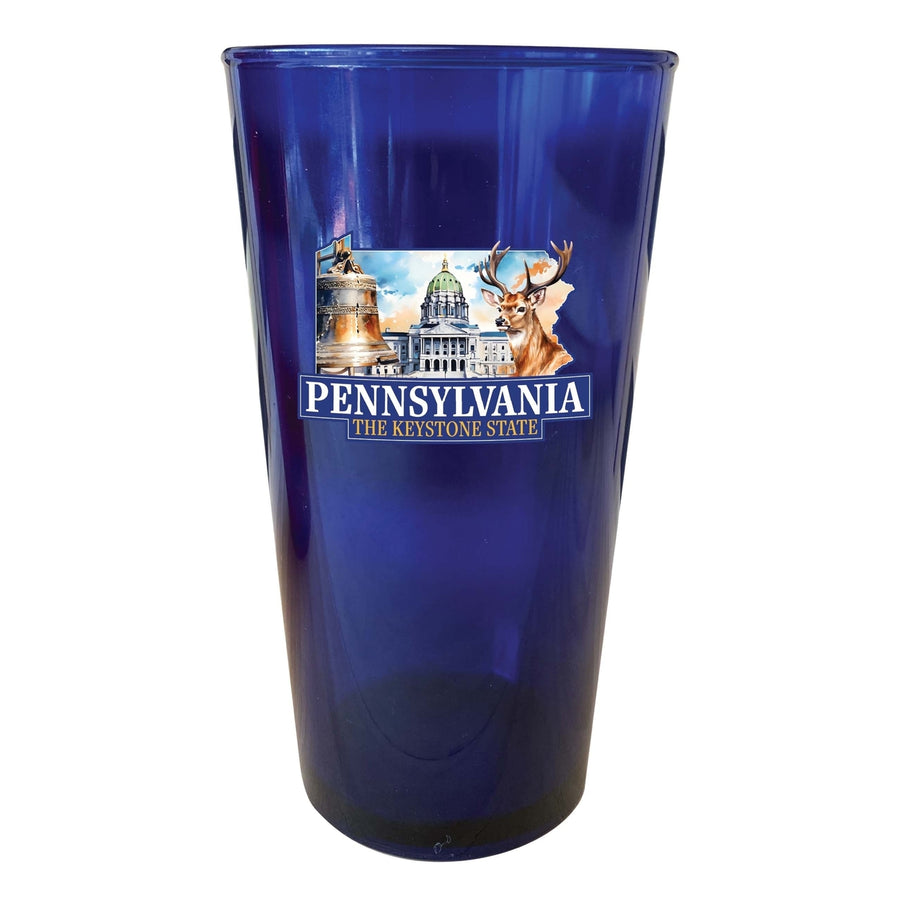 Pennsylvania Design D Souvenir Plastic 16 oz pint Image 1