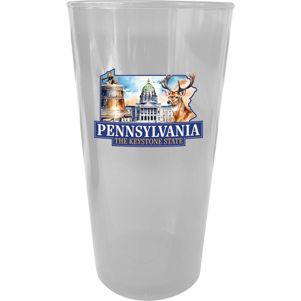 Pennsylvania Design D Souvenir Plastic 16 oz pint Image 2