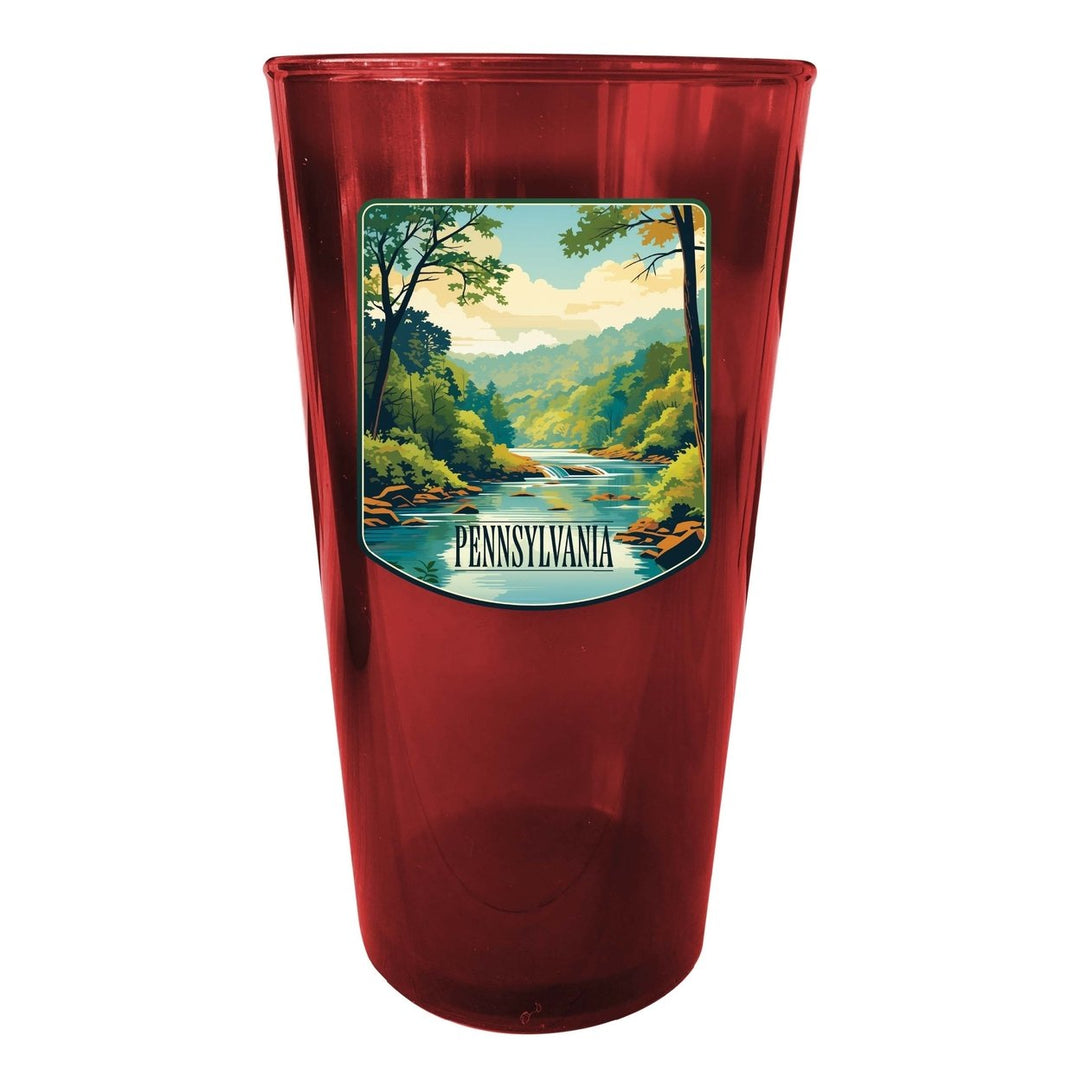 Pennsylvania Design B Souvenir Plastic 16 oz pint Image 1