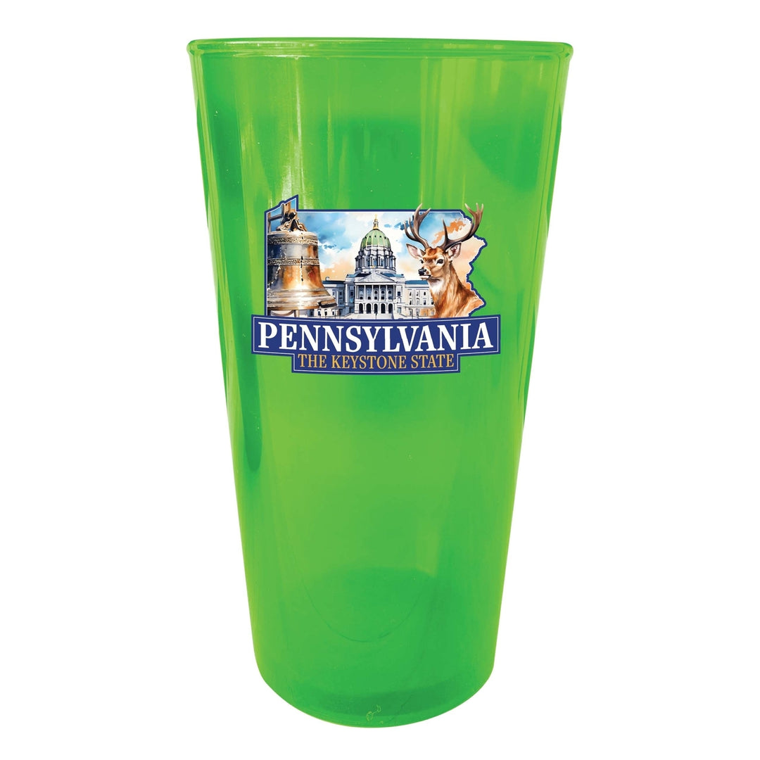 Pennsylvania Design D Souvenir Plastic 16 oz pint Image 3