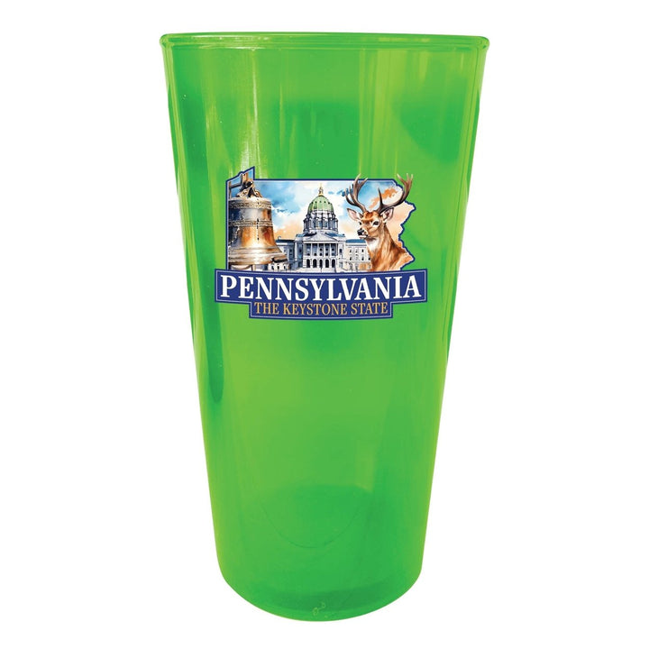 Pennsylvania Design D Souvenir Plastic 16 oz pint Image 1