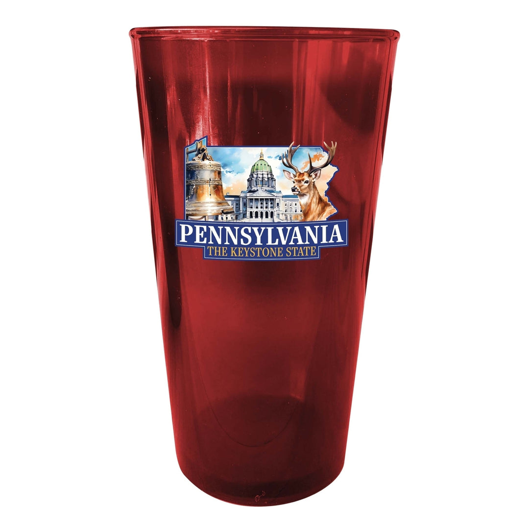 Pennsylvania Design D Souvenir Plastic 16 oz pint Image 4