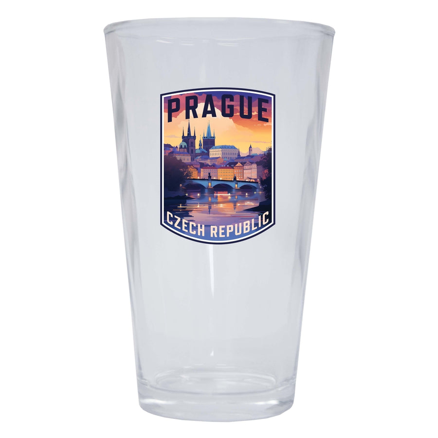 Prague Czech Republic Design B Souvenir 16 oz Pint Glass Image 1