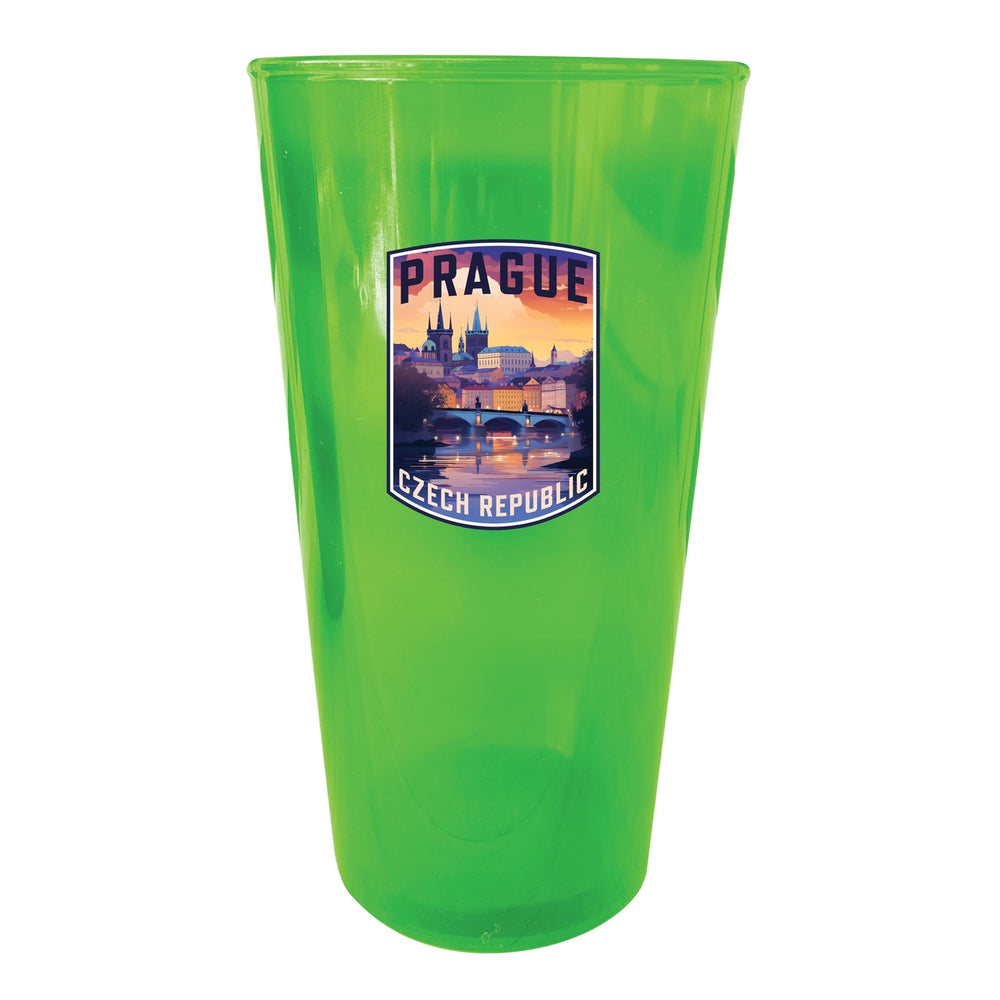 Prague Czech Republic Design B Souvenir Plastic 16 oz pint Image 2