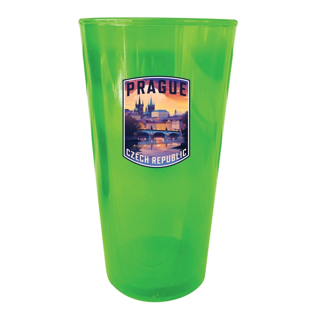 Prague Czech Republic Design B Souvenir Plastic 16 oz pint Image 1