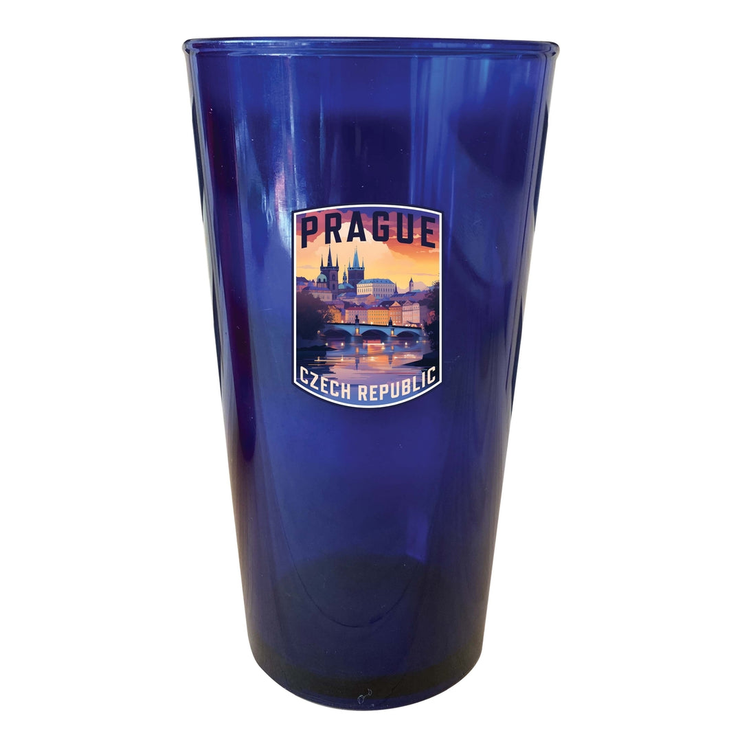 Prague Czech Republic Design B Souvenir Plastic 16 oz pint Image 4