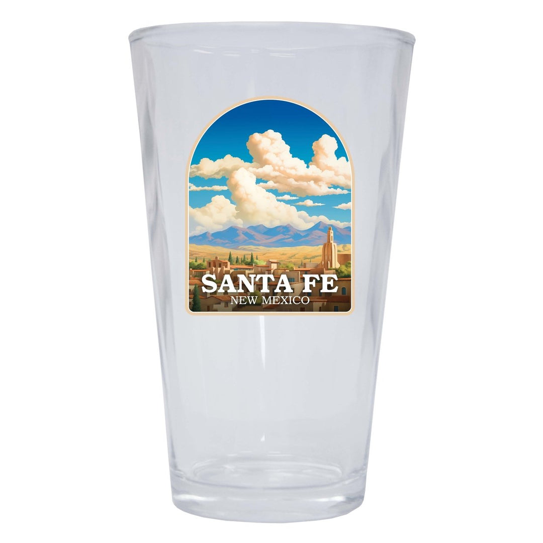 Santa Fe Mexico Design A Souvenir 16 oz Pint Glass Image 1