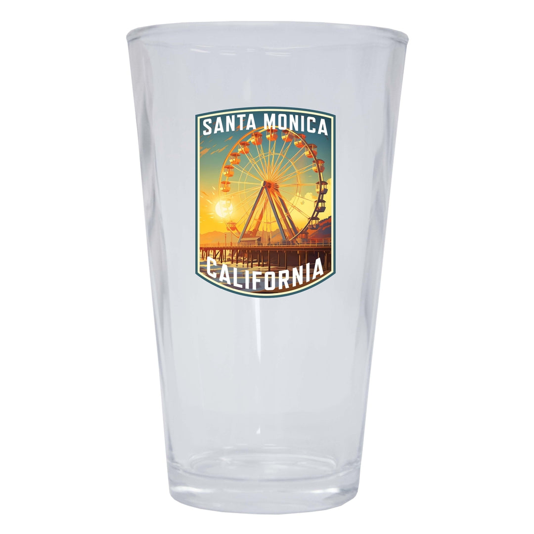 Santa Monica California Design C Souvenir 16 oz Pint Glass Image 1