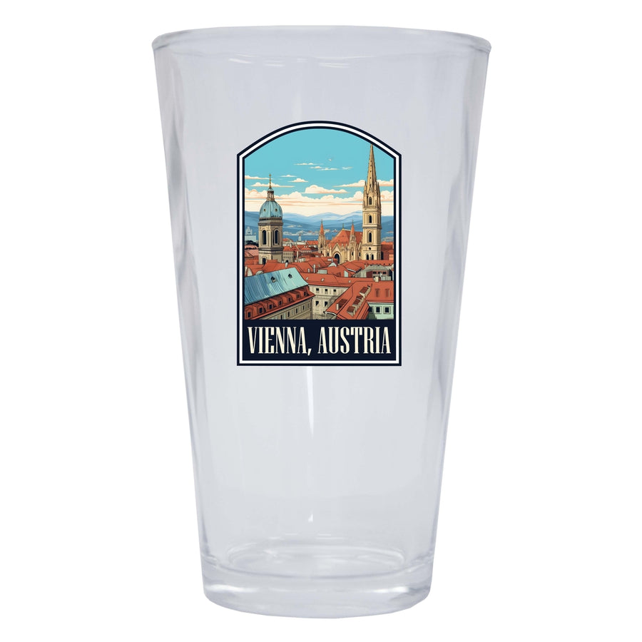 Vienna Austria Design B Souvenir 16 oz Pint Glass Image 1