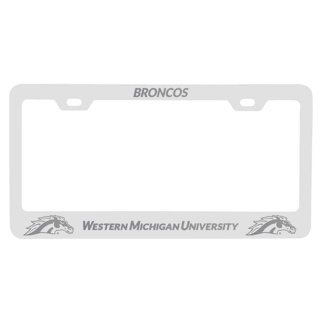 Western Michigan University Engraved Metal License Plate Frame Officially Licensed Collegiate Product Image 1