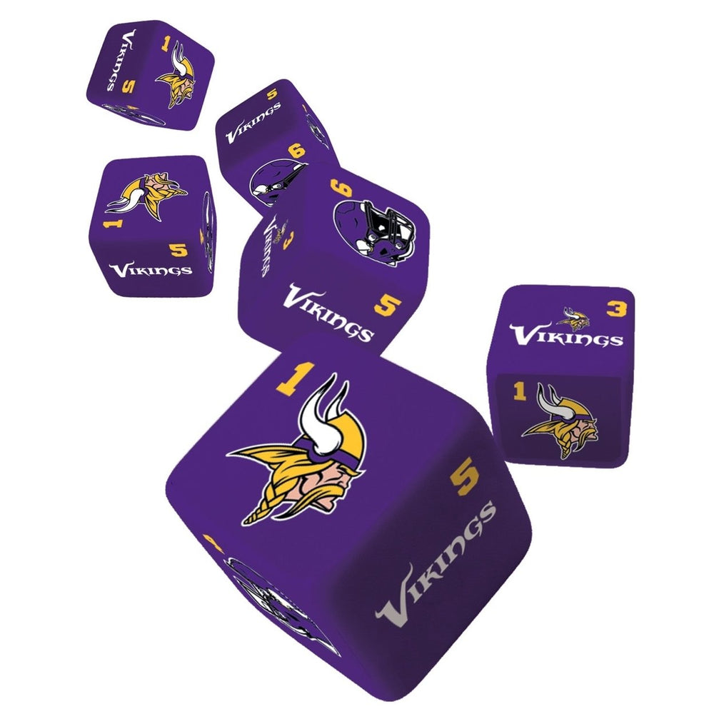 Minnesota Vikings Dice Set 19mm Officially Licensed 6-Piece D6 Gaming Dice Image 2