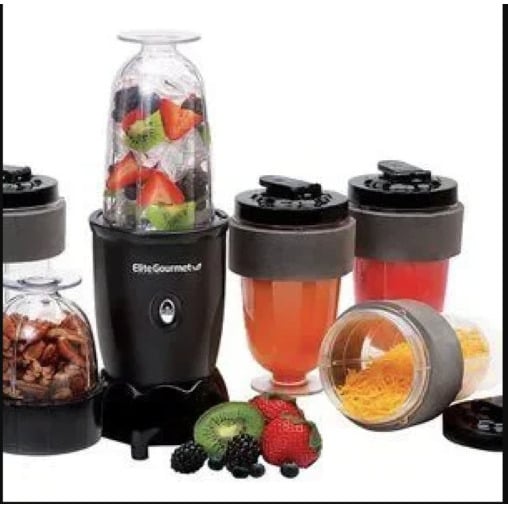 Elite Gourmet 17 Piece Personal Blender Black Compact Smoothie Maker Image 1