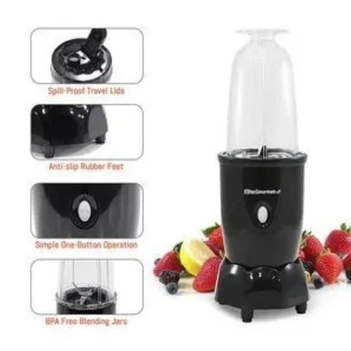 Elite Gourmet 17 Piece Personal Blender Black Compact Smoothie Maker Image 4