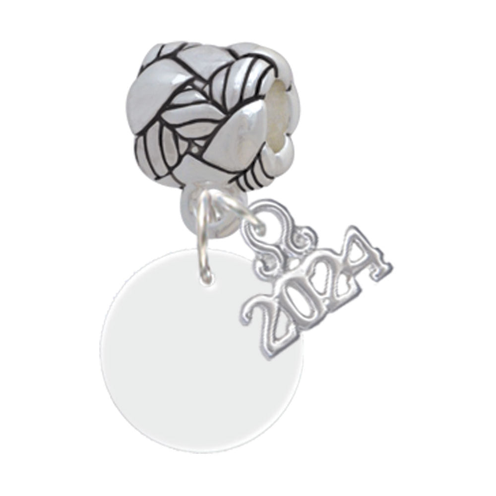 Delight Jewelry Acrylic 1/2" Disc Woven Rope Charm Bead Dangle with Year 2024 Image 1