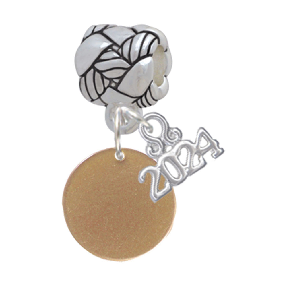 Delight Jewelry Acrylic 1/2" Disc Woven Rope Charm Bead Dangle with Year 2024 Image 7