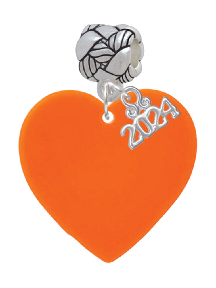 Delight Jewelry Acrylic 1" Heart Woven Rope Charm Bead Dangle with Year 2024 Image 2