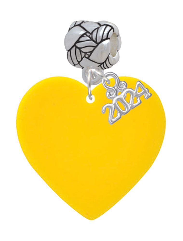 Delight Jewelry Acrylic 1" Heart Woven Rope Charm Bead Dangle with Year 2024 Image 3