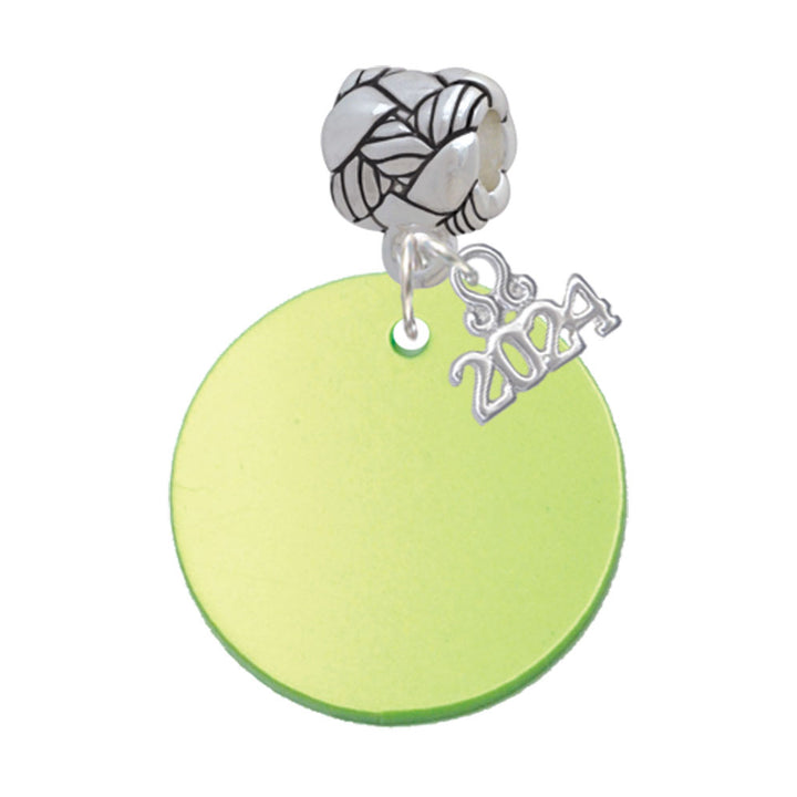 Delight Jewelry Acrylic 1" Disc Shimmer Woven Rope Charm Bead Dangle with Year 2024 Image 6