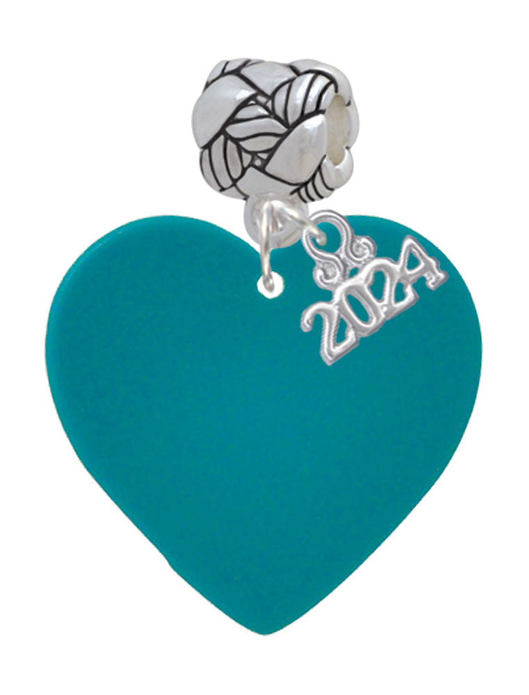 Delight Jewelry Acrylic 1" Heart Woven Rope Charm Bead Dangle with Year 2024 Image 4