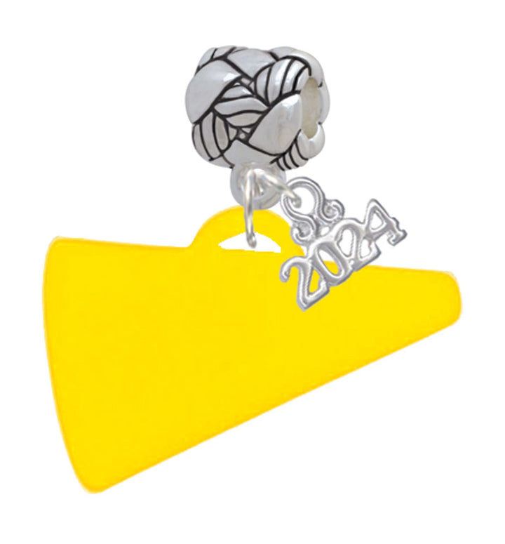 Delight Jewelry Acrylic 1.25" Megaphone Woven Rope Charm Bead Dangle with Year 2024 Image 4