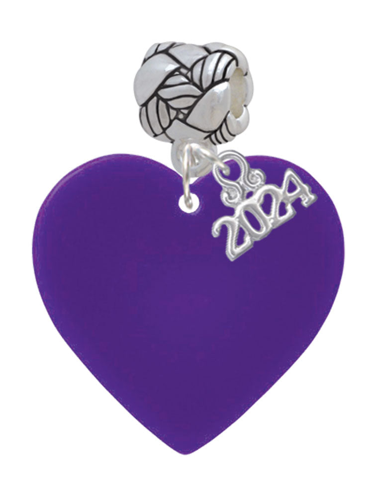 Delight Jewelry Acrylic 1" Heart Woven Rope Charm Bead Dangle with Year 2024 Image 8
