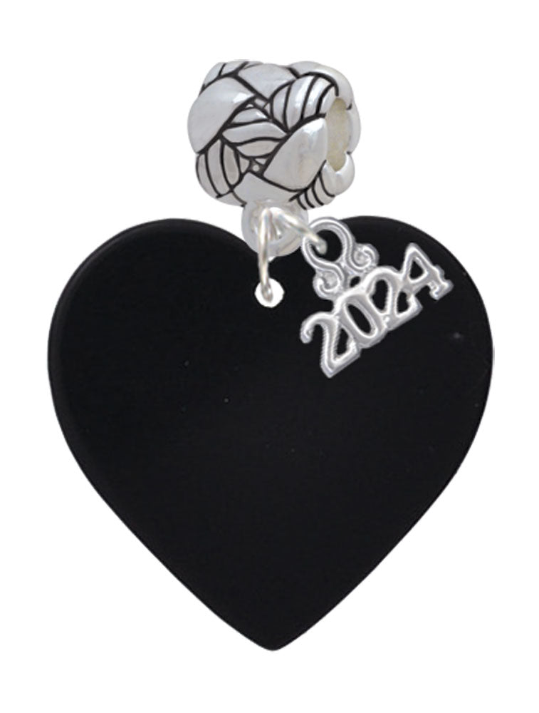 Delight Jewelry Acrylic 1" Heart Woven Rope Charm Bead Dangle with Year 2024 Image 9
