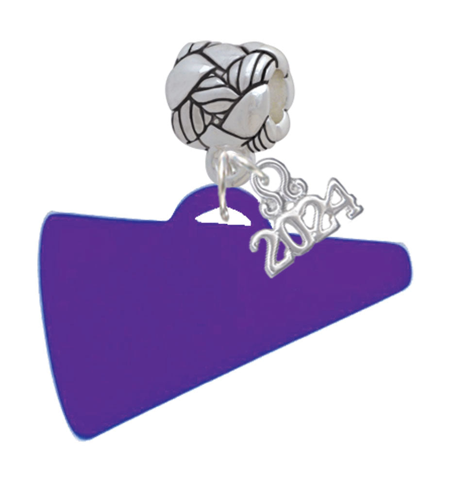 Delight Jewelry Acrylic 1.25" Megaphone Woven Rope Charm Bead Dangle with Year 2024 Image 9