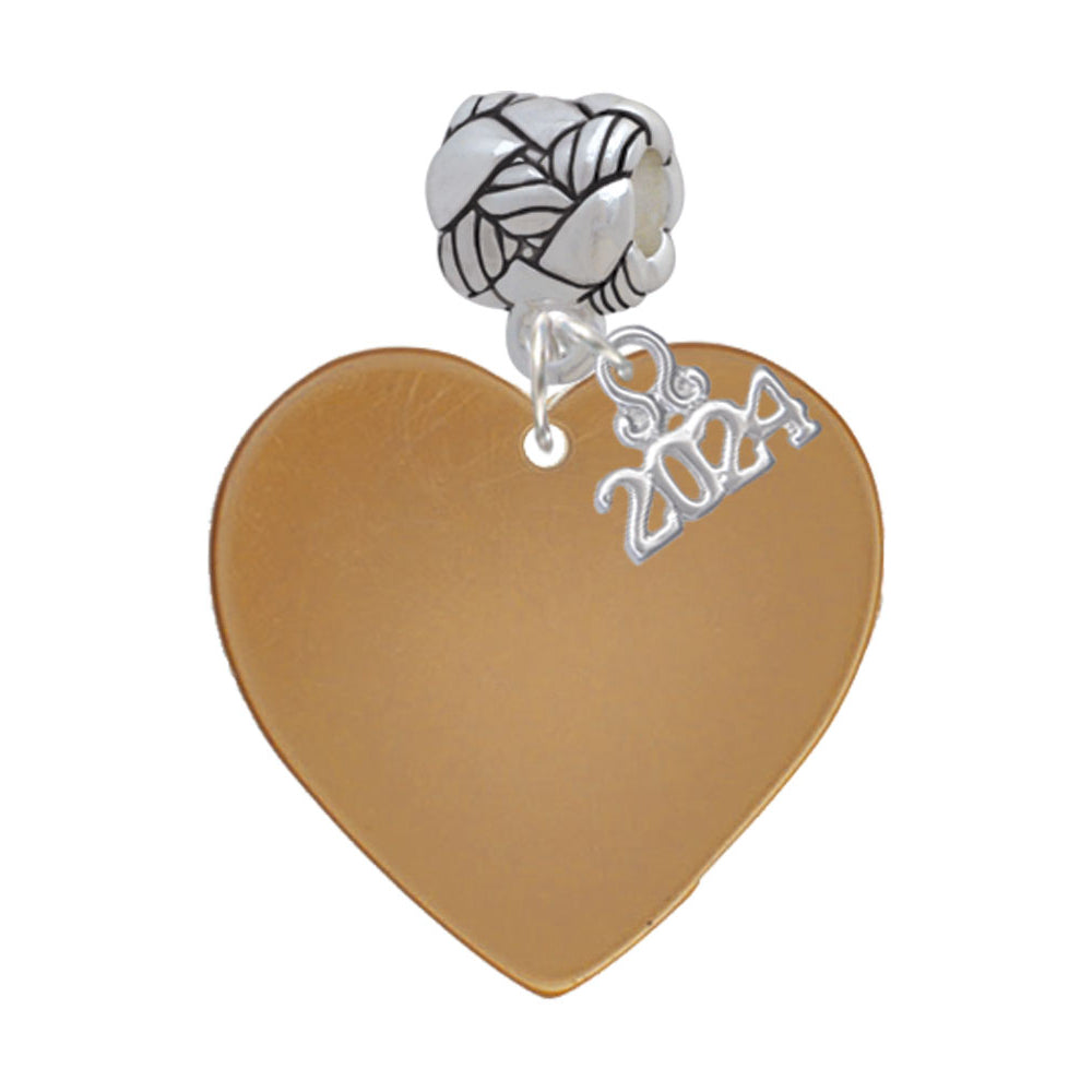 Delight Jewelry Acrylic 1" Heart Woven Rope Charm Bead Dangle with Year 2024 Image 11