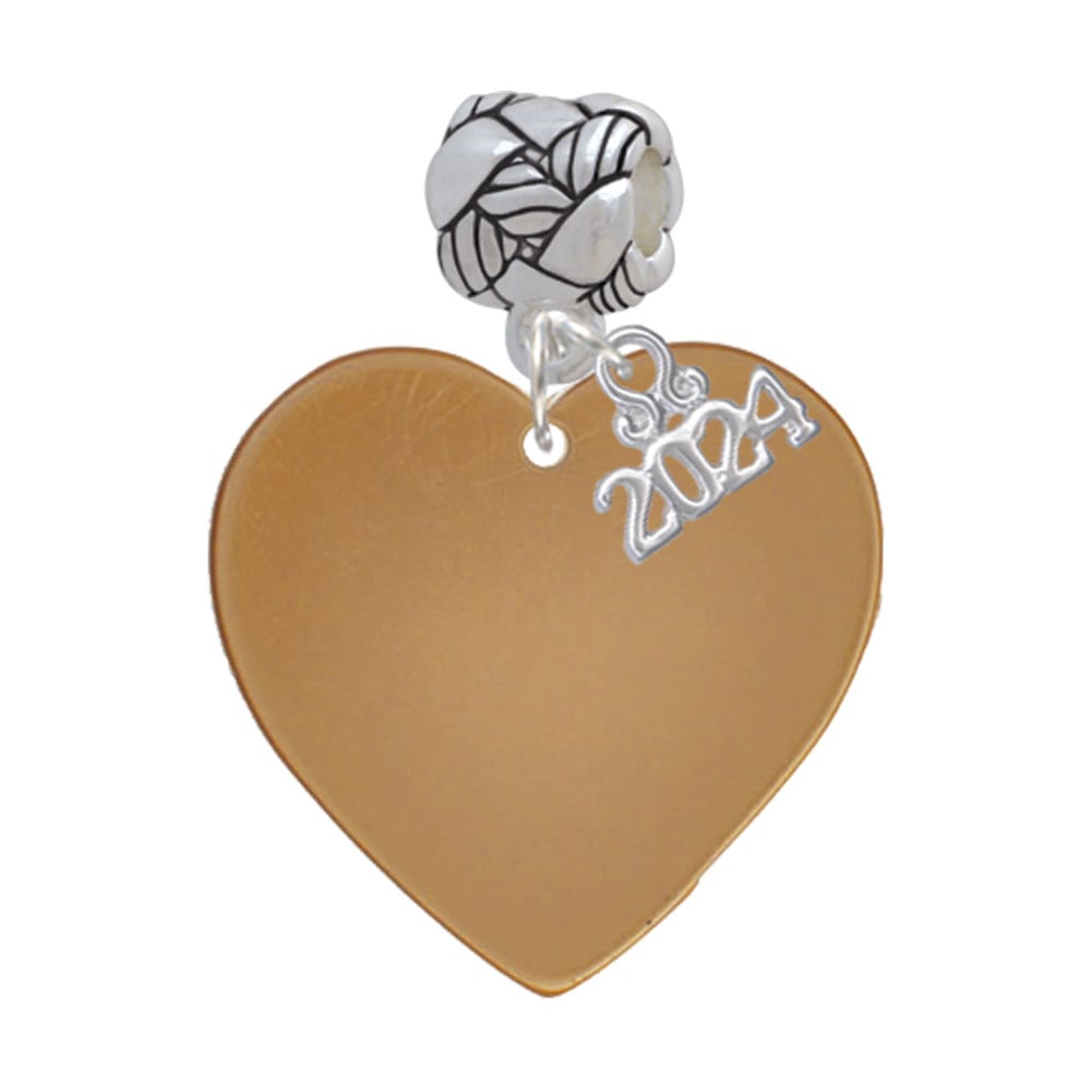 Delight Jewelry Acrylic 1" Heart Woven Rope Charm Bead Dangle with Year 2024 Image 1
