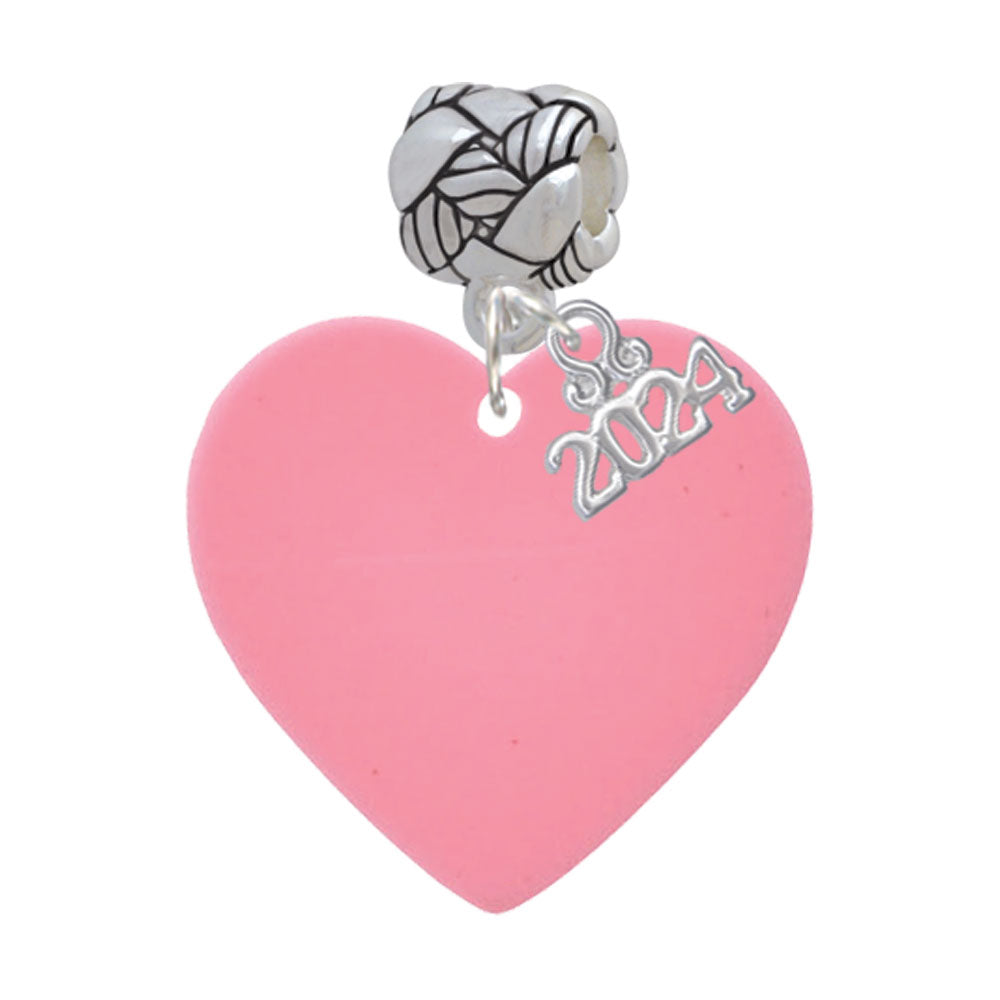Delight Jewelry Acrylic 1" Heart Woven Rope Charm Bead Dangle with Year 2024 Image 12
