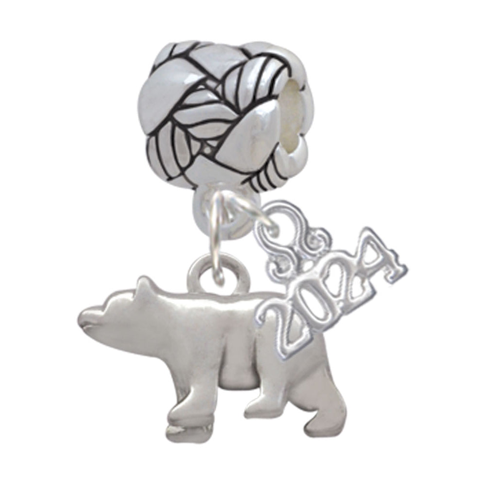 Delight Jewelry 3-D Bear Woven Rope Charm Bead Dangle with Year 2024 Image 1