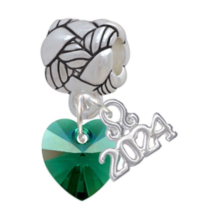 Delight Jewelry 10mm Crystal Heart Woven Rope Charm Bead Dangle with Year 2024 Image 8