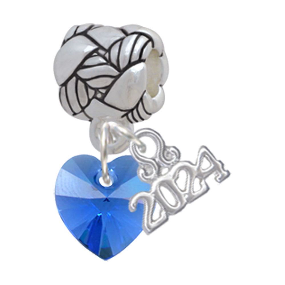 Delight Jewelry 10mm Crystal Heart Woven Rope Charm Bead Dangle with Year 2024 Image 9