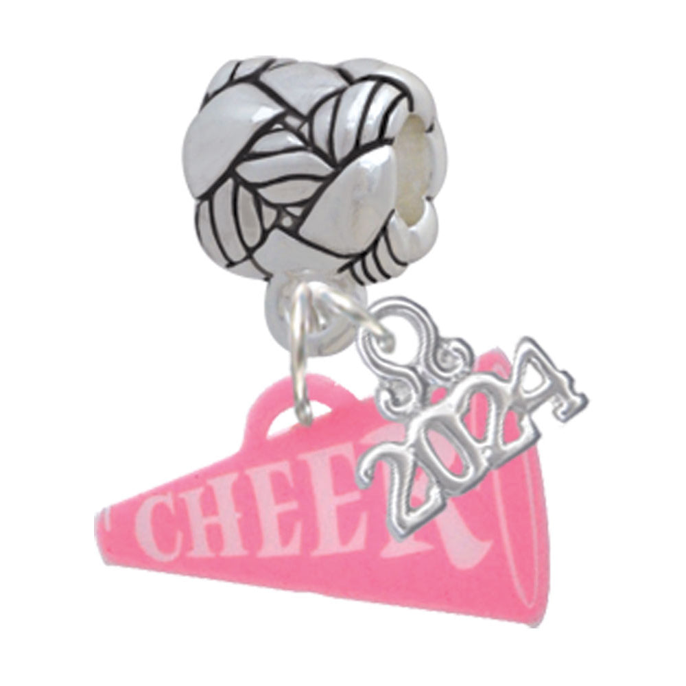 Delight Jewelry Acrylic 3/4" Cheer Megaphone Woven Rope Charm Bead Dangle with Year 2024 Image 10