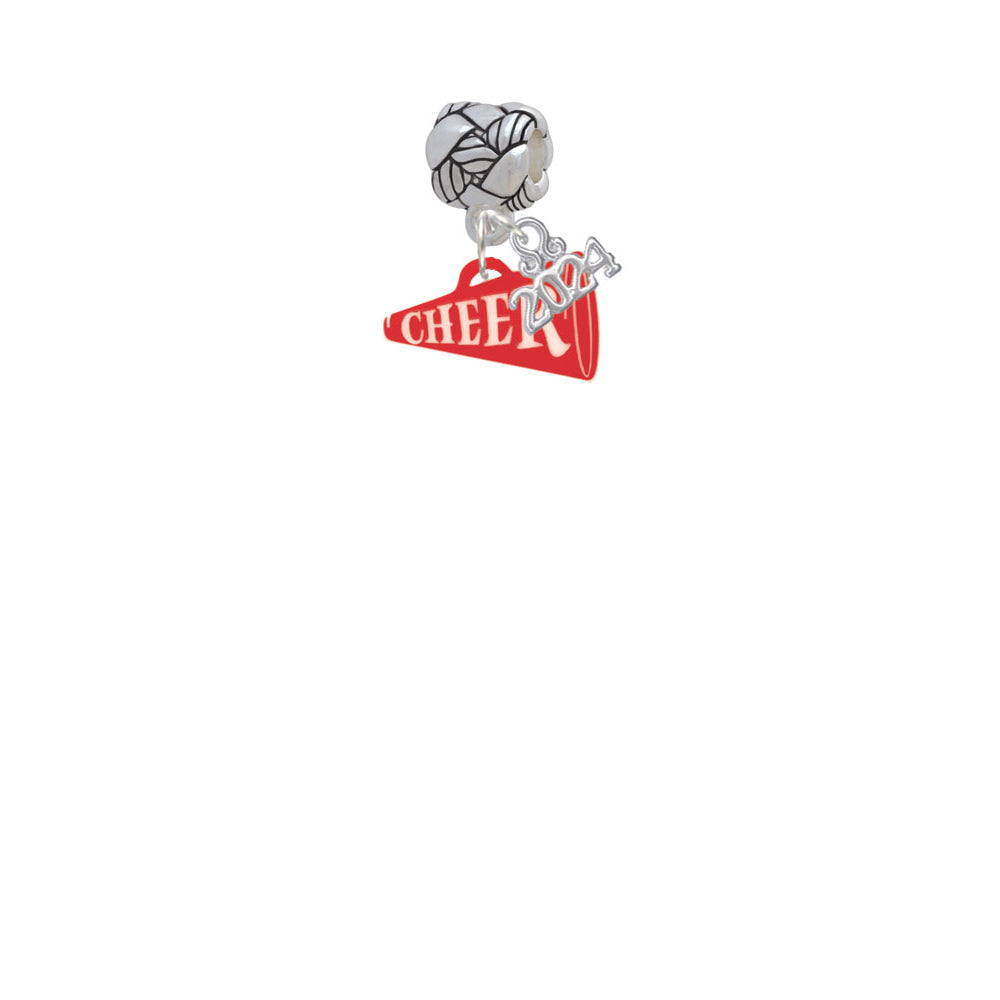 Delight Jewelry Acrylic 3/4" Cheer Megaphone Woven Rope Charm Bead Dangle with Year 2024 Image 12