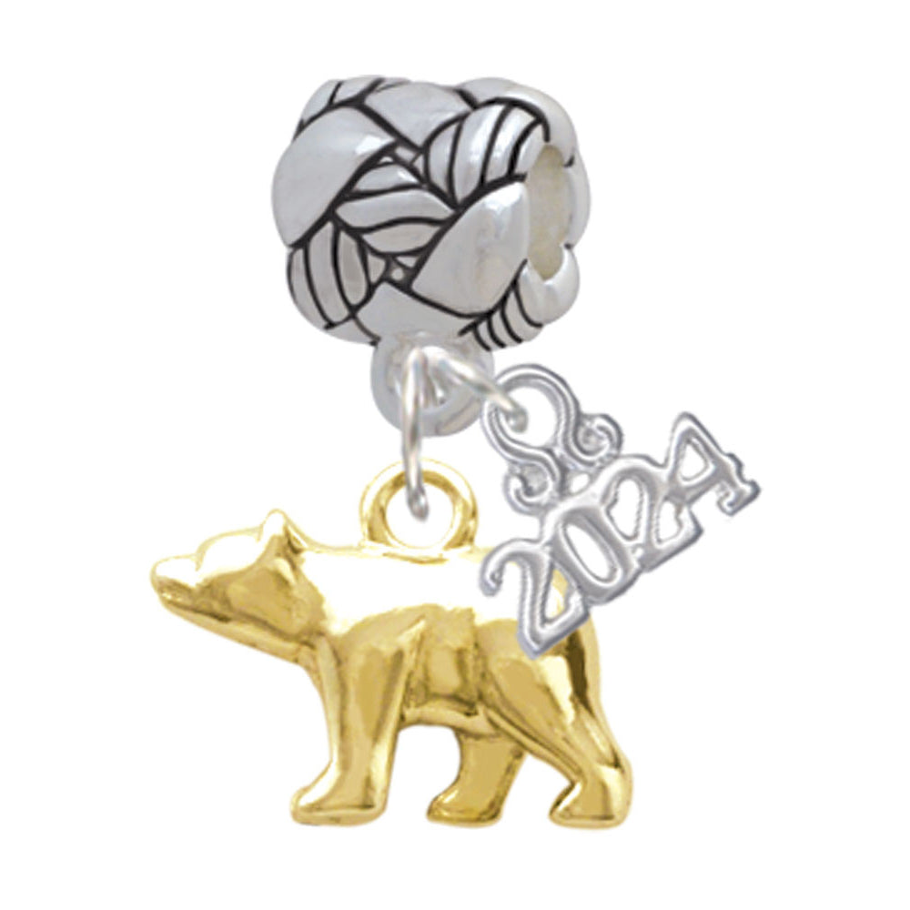 Delight Jewelry 3-D Bear Woven Rope Charm Bead Dangle with Year 2024 Image 4