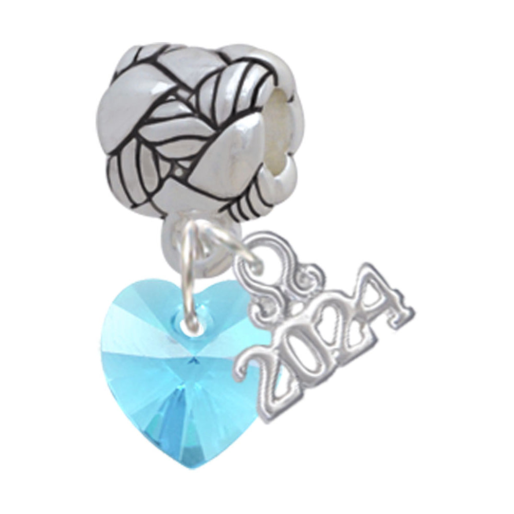 Delight Jewelry 10mm Crystal Heart Woven Rope Charm Bead Dangle with Year 2024 Image 11