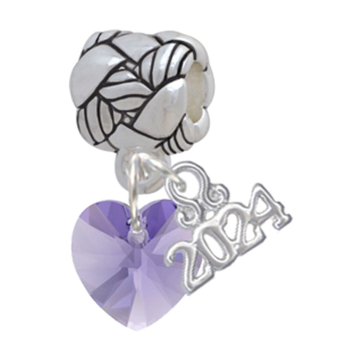Delight Jewelry 10mm Crystal Heart Woven Rope Charm Bead Dangle with Year 2024 Image 12