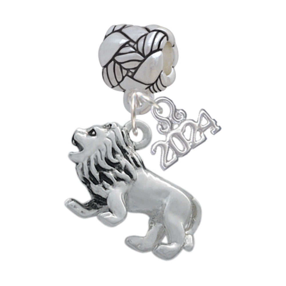 Delight Jewelry 3-D Lion Woven Rope Charm Bead Dangle with Year 2024 Image 1