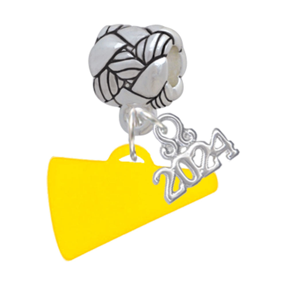 Delight Jewelry Acrylic 3/4" Megaphone Woven Rope Charm Bead Dangle with Year 2024 Image 4