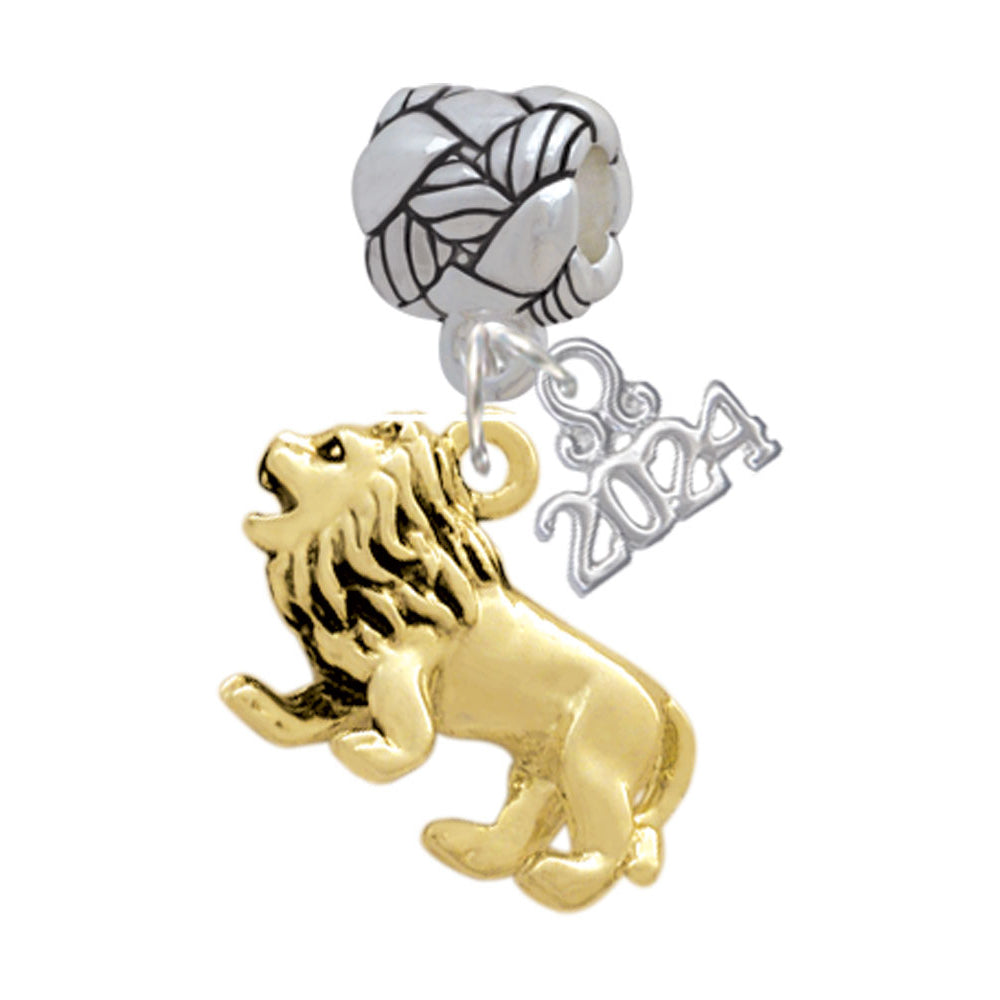 Delight Jewelry 3-D Lion Woven Rope Charm Bead Dangle with Year 2024 Image 1