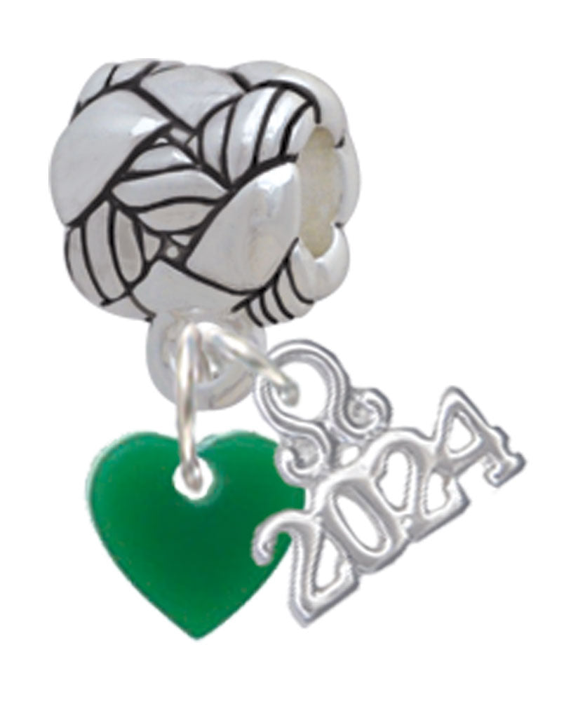 Delight Jewelry Acrylic 5/16" Heart Woven Rope Charm Bead Dangle with Year 2024 Image 4