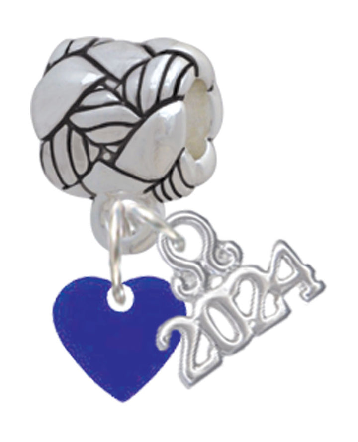 Delight Jewelry Acrylic 5/16" Heart Woven Rope Charm Bead Dangle with Year 2024 Image 6