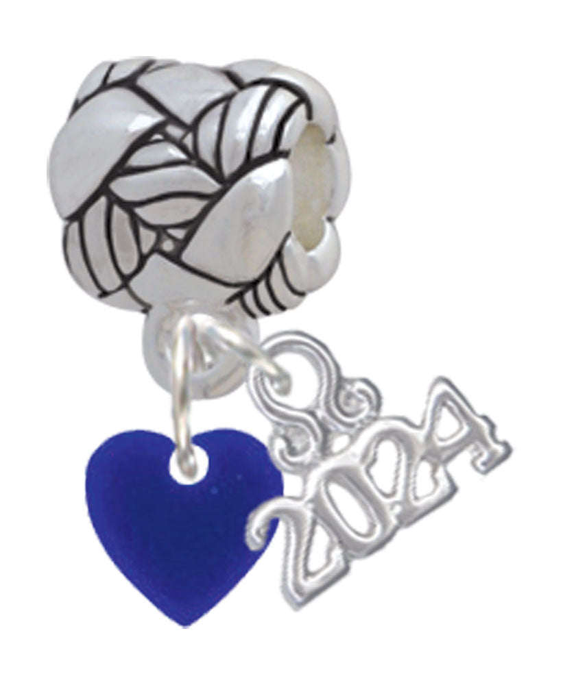 Delight Jewelry Acrylic 5/16" Heart Woven Rope Charm Bead Dangle with Year 2024 Image 7