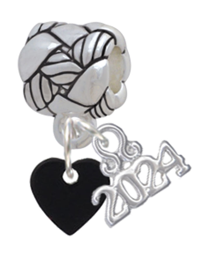 Delight Jewelry Acrylic 5/16" Heart Woven Rope Charm Bead Dangle with Year 2024 Image 9