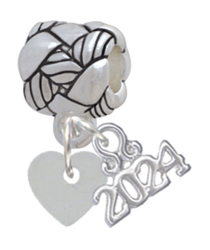 Delight Jewelry Acrylic 5/16" Heart Woven Rope Charm Bead Dangle with Year 2024 Image 10